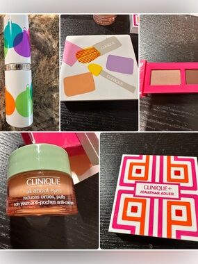 Clinique Travel Size Lot: All About Eyes, Cherry Pop, Shadow & Blush duo